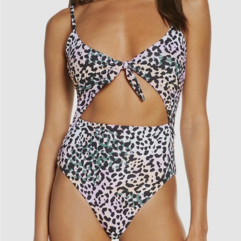 Veronica Beard Leopard One Piece Swimsuit - L New